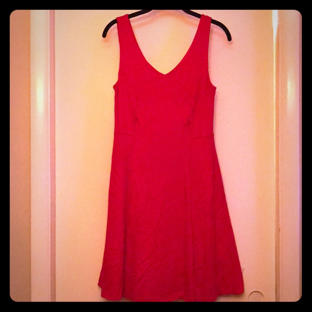 Classic red fit and flare dress